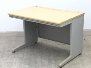 【コンパクトサイズの事務机！】■オカムラ製　平デスク　W1000×D700×H700mm　ナチュラル木目カラー