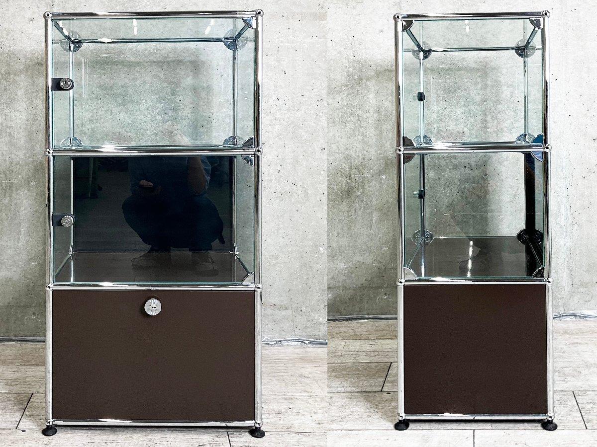 展示品 usmハラー ガラス ショーケース 飾り棚 サイドボード