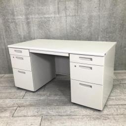 【2台入荷】役職者様向け⇒横幅1400ｍｍコクヨ（KOKUYO）BSシリーズ両袖デスク◆色：ニューグレー【2505】弊社使用欄【A01016927】