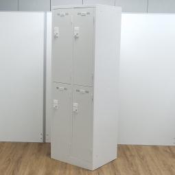 【更衣用ロッカー】【ロット対応】【4人用】【上下2段】【ホワイト】【新品】