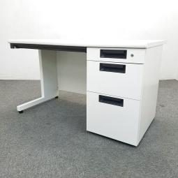 【スタンダードなデザインで使いやすい！】■プラス（PLUS）　片袖デスク　W1000×D700×H700mm　■スッキリとしたホワイトカラー！【在庫入替セール品！（本在庫限定価格）】