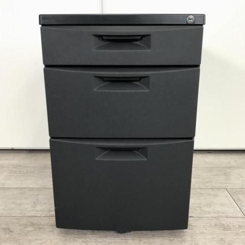 【ファイル書類や手荷物もバッチリ収納！】■イトーキ　シーゼットシリーズ　3段ワゴン　ブラック　■国産品質で安心のスチール家具！【ITOKI　CZ】