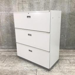 【在庫入替セール品】【A4ファイルの収納にバツグンな３段ラテラル書庫】■イトーキ（ITOKI）　シンラインシリーズ　3段ラテラル　■グレー【書類の収納スペースを増やしたい方に！】