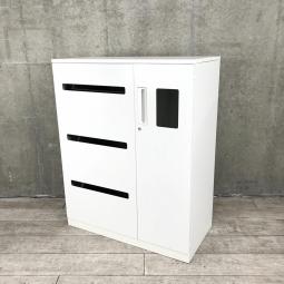 【あると便利な逸品！ホワイトカラーのダストボックス！天板・投入口付で使い勝手良し！】■コクヨ（KOKUYO）　エディア（EDIA）　ゴミ箱　トラッシュユニット　ダストボックス　■ホワイト