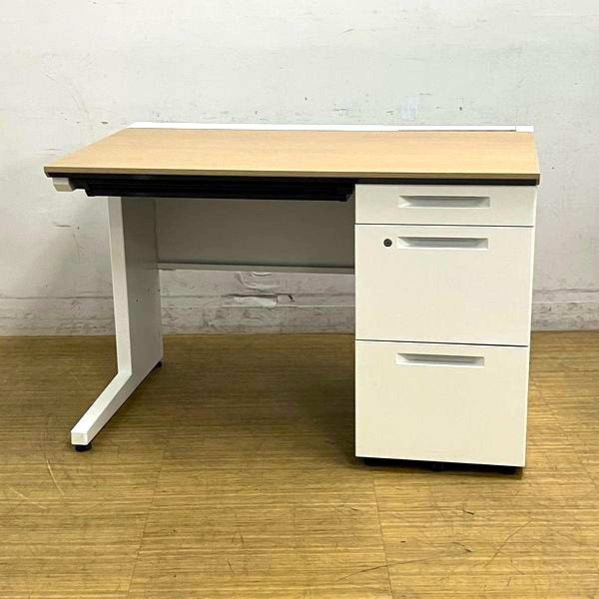 片袖机 幅1200 スチールデスク カギ・センター引出し付属