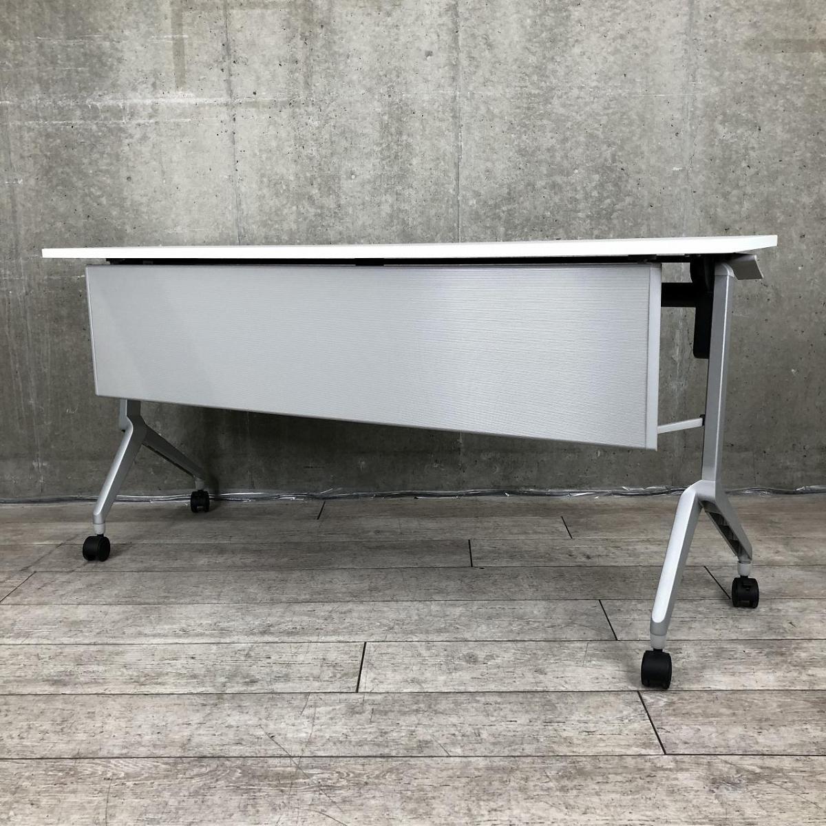 【フレキシブルに活躍する便利アイテム！】■コクヨ（KOKUYO）製　リーフラインシリーズ　サイドスタックテーブル　W1500×D450×H720mm　■ホワイト　■幕板パネル付　【軽量で使いやすい！スッキリ収納！】＠2-iwane
                        リーフライン
                                    中古
            