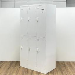 【今ならロット提案可能！】中古では珍しいダイヤル式6人用ロッカー！人気の高い横3列縦2段タイプ！！【外部倉庫在庫品】【AO】【TOGS】
 ■コクヨ/LK/ホワイト