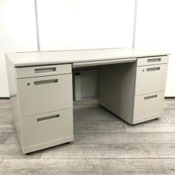 【在庫入替セール品（本在庫限定価格）】■コクヨ　MXシリーズ　両袖デスク　W1400×D700×H700mm　※引出し表面に日焼け箇所があるためお安く！【管理番号：A00993461】
