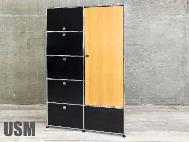 USMハラー 4段ユニット □USM/ハラーシステム□2列4段 キャビネット 白 扉鍵付き | 入荷