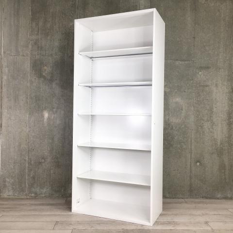 【リペア品】収納力抜群のオープン書庫！コクヨ/エディア/ホワイト　※元々は両開き書庫となります。扉破損、ベース無しにつきオープン書庫としてリペアしております。