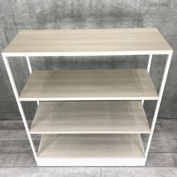 【オシャンティ！シンプルなフレームユニット！】■オカムラ製　ライブスシェルフ　W1200×D450×H1410㎜　■フレーム：ホワイト　棚：ナチュラル木目調　■空間をさりげなく仕切るパーテーションにもなるシェルフ！【Lives Shelf】【ABW】