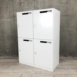 【フレキシブルな働き方に対応！鍵の持ち歩き要らずで便利に使える！】■コクヨ(KOKUYO)製　エディアシリーズ　4人用パーソナルロッカー　■ダイヤル錠タイプ　■メールボックス付　■ホワイト