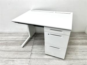 【定価約９万円】【増員におすすめ！コンパクトな幅1000㎜サイズ！】■コクヨ/ISシリーズ　■片袖机　■ホワイト　■シリンダー錠