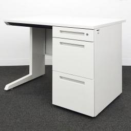 【使いやすさで選ぶならコレ！】■イトーキ製　片袖デスク　W1000×D700×H720mm　ホワイト　※配線取り出し口のフタ無しのためお安く！【ITOKI　CZR　Type S】