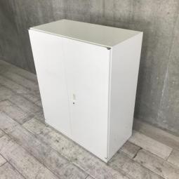 【在庫入替セール品！（本在庫限定価格）】■オカムラ製　両開き書庫　W900×D450×H1100mm　ホワイト【高品質で使いやすい！】★