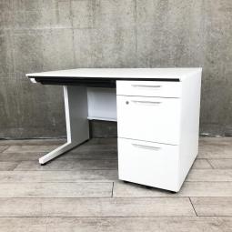 【収納容量たっぷり！】■コクヨ製（kokuyo)製　ISデスク　　■ホワイト　【弊社使用欄：A01001301】【ID】