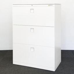 【在庫入替セール】【3台限定】【コンパクトな横幅800ｍｍサイズ3段ラテラルの入荷です！】■オカムラ製　レクトライン　3段ラテラル書庫