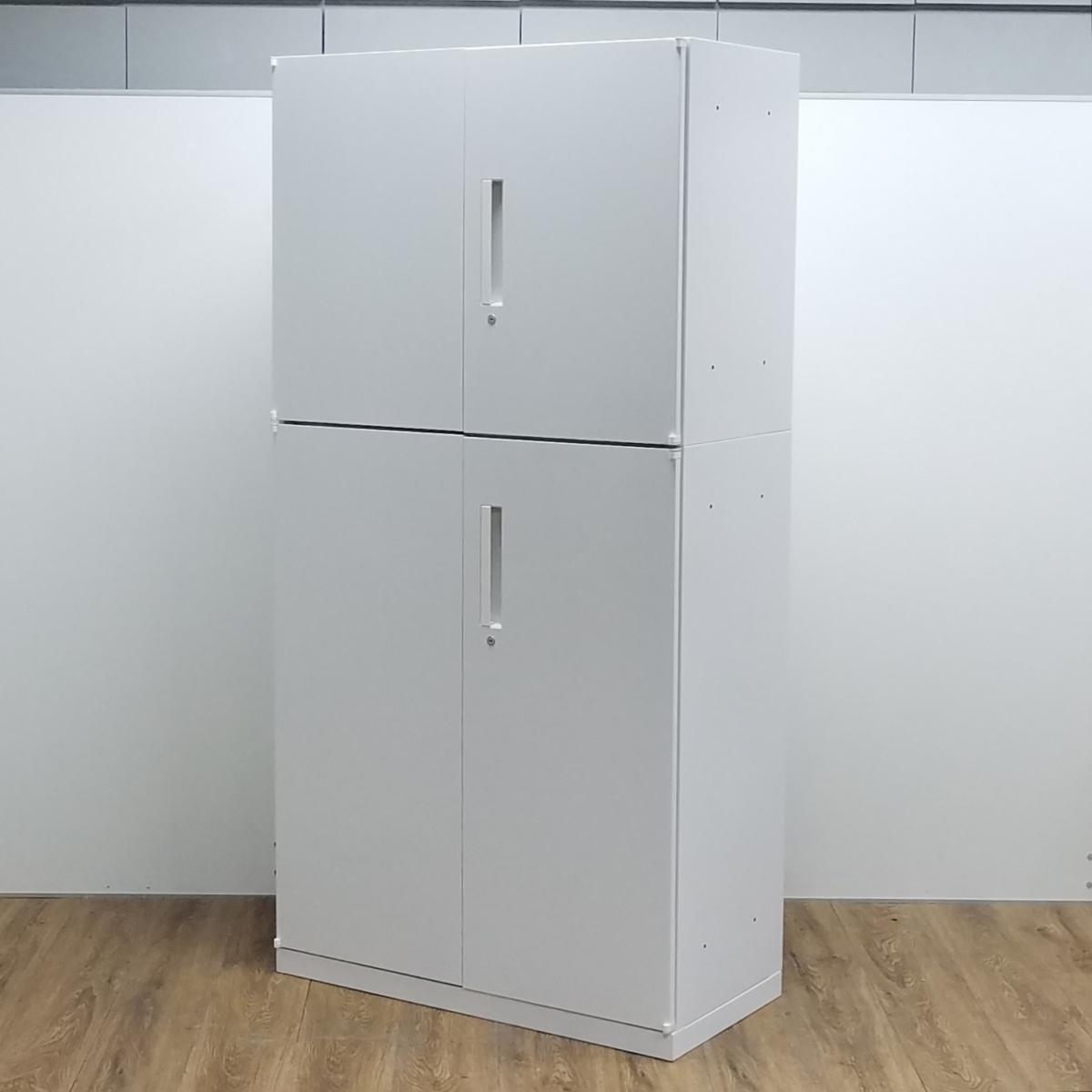 【視認性に優れた両開きの書庫セット！】■ウチダ（UCHIDA）　HSシリーズ　上下両開き書庫セット　ハイキャビネット　H1820ｍｍ　■ホワイト　■シリンダー錠
                        HSシリーズ
                                    中古
            