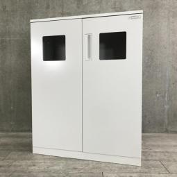【あると便利な逸品！】■コクヨ（KOKUYO）製　エディアシリーズ　両開きトラッシュユニット（分別ダストボックス）　■ホワイト【ぱっと見ではゴミ箱には見えないデザイン！】