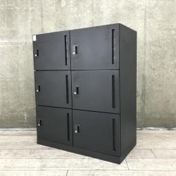 【希少なブラックカラー！】【個人の荷物管理やフリーアドレスデスクのお供に最適な6人用ロッカー！】■イトーキ（ITOKI）製　イフス（iffus）シリーズ　6人用パーソナルロッカー　■投函口付　■シリンダー錠　■ブラック