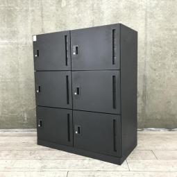 【希少なブラックカラー！】【個人の荷物管理やフリーアドレスデスクのお供に最適な6人用ロッカー！】■イトーキ（ITOKI）製　イフス（iffus）シリーズ　6人用パーソナルロッカー　■投函口付　■シリンダー錠　■ブラック【2506】弊社使用欄【A01018985】