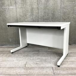 【奥行600㎜】【定番サイズの幅1200㎜！人気のホワイト平デスク！】■プラス（PLUS）製　フラットライン　平机　幅1200×奥行600mm　■引き出し付き　■色：ホワイト 【弊社使用欄：A01020083】