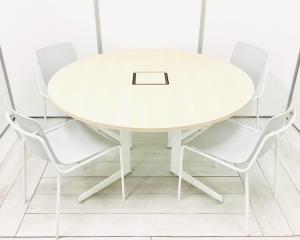 【セット商品（テーブル×１台、チェア×4脚）】ABW サークルタイプ 配線ダクト付きオススメ(おすすめ) 大人気 ・Okamura/オカムラ ・Aption Free /アプションフリー ※横浜本店撮影画像※