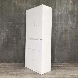 【両開き書庫＋3段ラテラルセット】高さが2150㎜　オカムラ　レクトライン　ホワイト