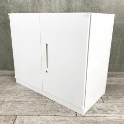 【高さ710ｍｍ】【視認性に優れた両開き書庫！】■ウチダ（UCHIDA）　HSシリーズ　両開き書庫　ローキャビネット　H710㎜　■ホワイト　■シリンダー錠