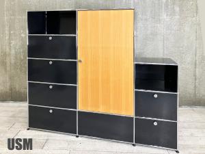 【引取り限定】USMハラー　３列5段 変形ワードローブキャビネット　グラファイトブラック　D500　OPDDDDDDEX-WR-OPDDEX