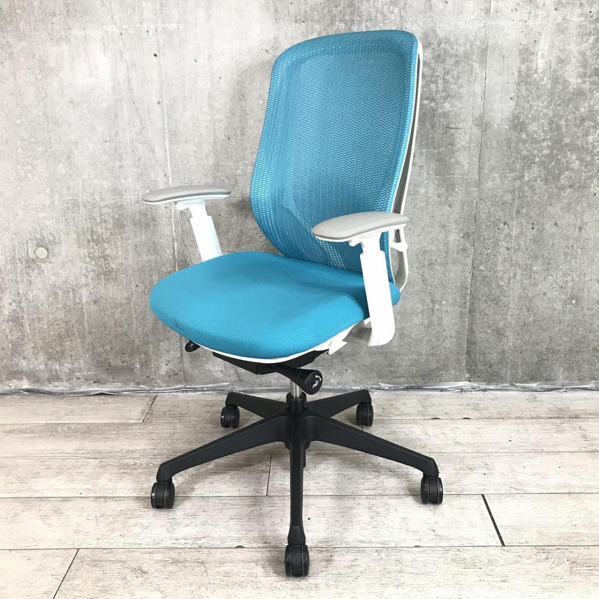 コンテッサ ヘッドレスト ハイバック メッシュ ワーク ブルー