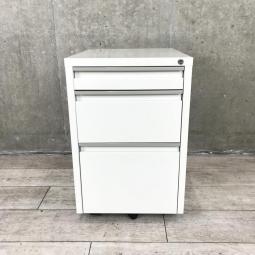 【価格重視ならコレ！】■ナカバヤシ製　スチールワゴン3段　W400×D510×H615㎜　■省スペース設計で奥行きの少ないデスクにもフィット！【Nakabayashi　RWX-F510W　LOAS/ロアス】【インワゴン】