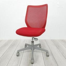【やわらかな座り心地を実現するメッシュチェア！】■オカムラ（okamura）製　CG-Mチェア　ローバック　肘無　背面メッシュ　■ハンガー無し　■ビンテージレッド　【腰への負担を減らすS字形状！】