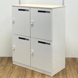 【鍵の持ち歩き不要のダイヤル錠タイプ！】■コクヨ製　4人用メールロッカー　木目天板付き　■フレキシブルな働き方に対応！フリーアドレスオフィスの必需品！【KOKUYO　EDIA】オフィスバスターズ梅田本店