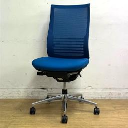 【2019年製】コクヨ　ベゼル　ファンクショナルタイプ　肘無しチェア　ターコイズ(ライトブルー）×ブラックフレーム×ポリッシュ脚