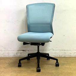 【在庫入替セール】ウチダ　エルフィ　肘無しハイバックモデル　メッシュバック　アクアブルー×ブラックフレーム