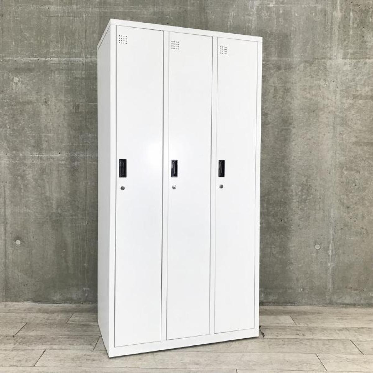 【３】ロッカー　アンティーク　昭和レトロ 中古】 3人用更衣ロッカー 528088 - 中古オフィス家具なら