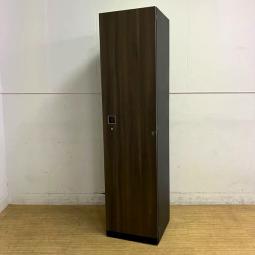 【2022年製】役員用　オカムラ レクトライン　片開きワードローブ　１人用ロッカー　シリンダー錠　プライズウッドダーク　重厚感ある役員用