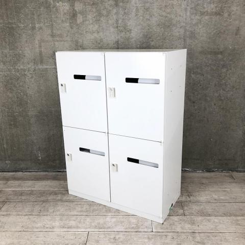 中古 PLUS L5-105L-4MD ４人用 ロッカー ホワイト ダイヤル錠 中古 PLUS L5-105L-4MD 4人用 ロッカー ホワイト ダイヤル錠