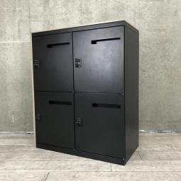 【西】※福岡倉庫在庫※【フレキシブルな働き方に対応するメールロッカー！鍵の持ち運び要らずで便利に使えるダイヤル錠タイプが入荷！】■オカムラ（Okamura）製　8人用パーソナルロッカー　ブラック　メール投函口付　ダイヤル錠　中古　福岡　博多　天神　九州最大級