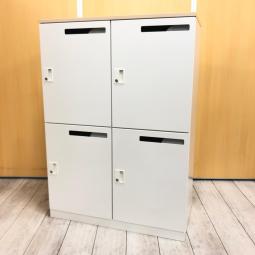 【フリーアドレスやコワーキングオフィスの相棒！4人用メールロッカー】　■コクヨ　エディア　■４人用パーソナルロッカー　■シリンダー式　■投函口付　■ホワイト