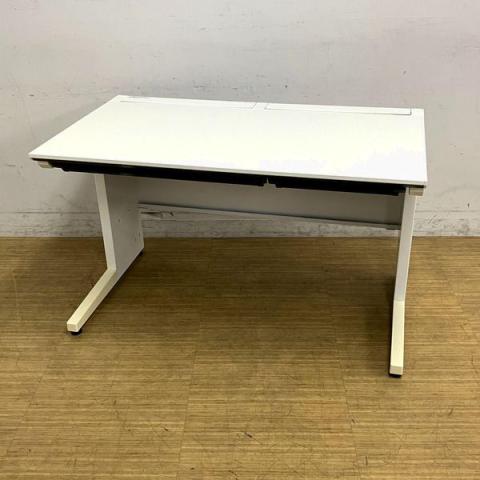 コクヨ　iSデスクシステム　平机（スタンダードテーブル）　W1200の定番サイズ　センター引き出し付　天板：ホワイト　※樹脂部分に若干日焼けがある個体もあります