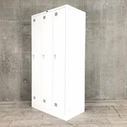 【ゆとりのある収納スペース！衣類や個人の荷物・貴重品の管理にオススメ！】■ウチダ（UCHIDA）製　システムロッカーシリーズ　3人用更衣ロッカー　幅900㎜　■ホワイト　■シリンダー錠