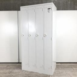 【カギの持ち運びいらずのダイヤル錠式！衣類や個人の荷物の管理に！】■コクヨ製　LKシリーズ　4人用更衣ロッカー　W900×D515×H1790　■ホワイト　■ダイヤル錠