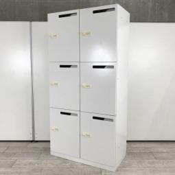 【在庫入替セール】【3台限定】【ノートパソコンや書類の収納もバッチリ！】■コクヨ製　6人用パーソナルロッカー　メールロッカー　■ダイヤル錠　■投函口付　　■ホワイト