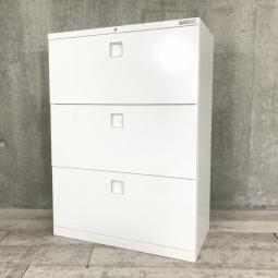 【在庫品セール・1台限定】■オカムラ　レクトラインシリーズ　3段ラテラル書庫　■ホワイト　■W800mm【省スペースに設置できる！W800㎜タイプ！　ファイル収納にオススメ！メイドインジャパンの高品質！】