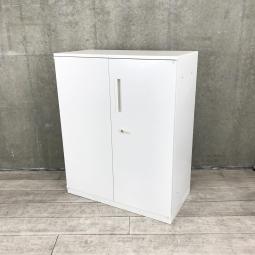 【定番の両開き書庫が入荷しました！天板付でカウンターにも！A4ファイルも楽々収納！】■ウチダ(UCHIDA）製　ハイパーストレージ（HS）シリーズ　両開き　ローキャビネット　W900×D450×H1120㎜　■天板付　■ホワイト　■ダイヤル錠　　【弊社使用欄：A01021874】