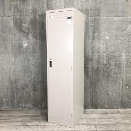 【安心の国内メーカー！掃除用具入れにもおすすめ！】■KOKUYO（コクヨ）　LKシリーズ　1人用更衣ロッカー　縦型ロッカー　W455mm　■ニューグレー　■シリンダー錠