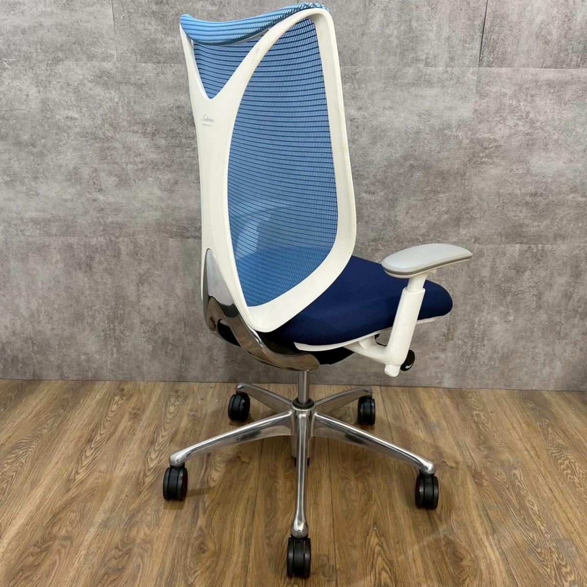 中古】サブリナ C822BW 6543 オカムラ/okamura 肘付ハイバック