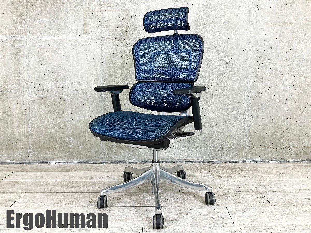 中古】プロ Ergohuman/エルゴヒューマン 肘付ハイバックチェア
